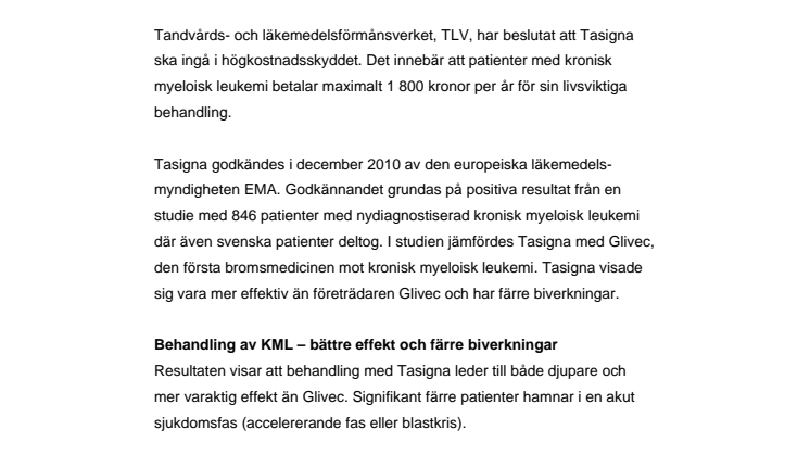 Fakta om kronisk myeloisk leukemi