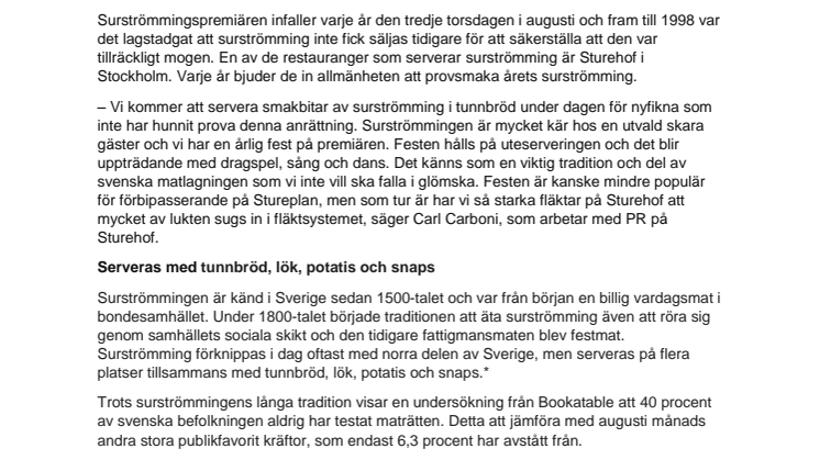Dags för surströmmingspremiär – här kan du äta den svenska delikatessen