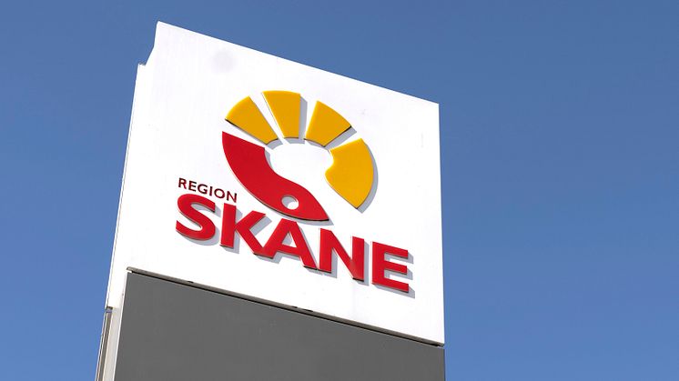 Region Skåne pelarskylt