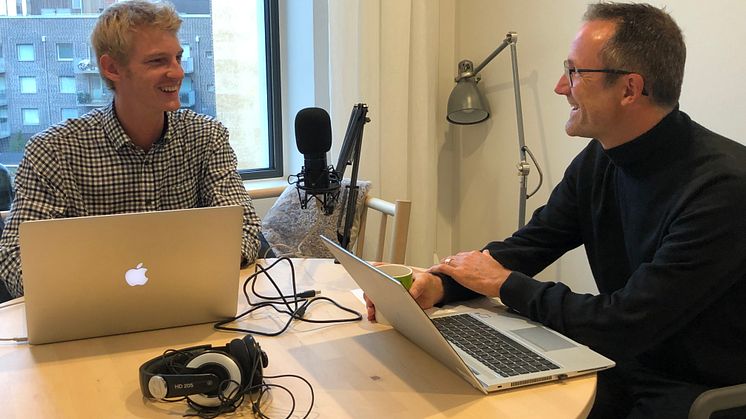 Will Needham and Jerker Lessing during the podcasting session.