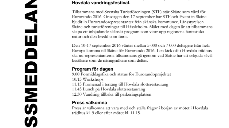 Hässleholm och Skåne förbereder sig inför vandringseventet Eurorando 2016