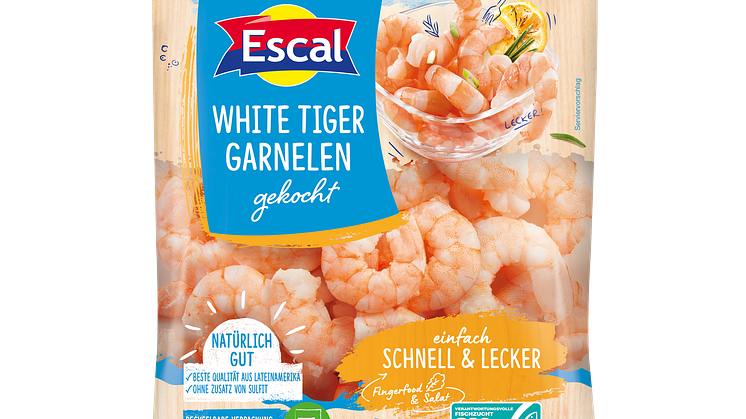 White Tiger Garnelen gekocht nachhaltige Verpackung