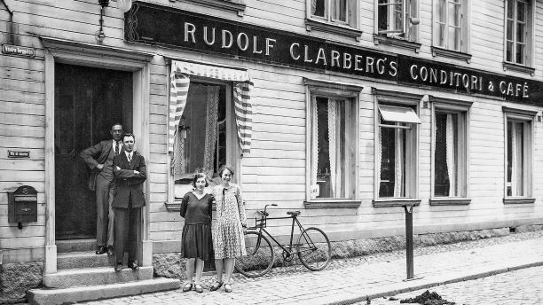 Bild från Clarbergs hörna, nuvarande Ronneby turistinformation, en del av den guidade turen.