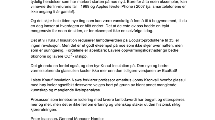 Knauf Insulations Peter Isacsson om Lambda 35