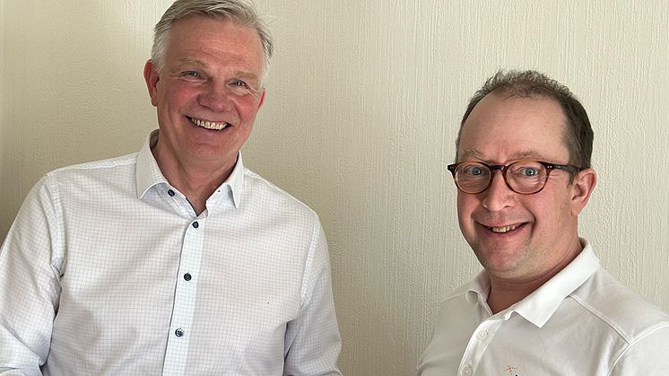 Pelle Berglund, affärsutvecklare och processledare på BizMaker tillsammans med Henrik Sjöström, vd på Xavitech.