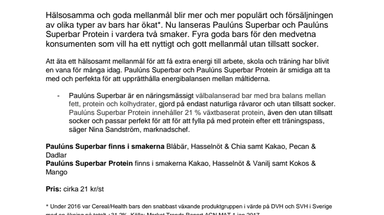 Paulúns Super bars - bara bra mat i fickformat