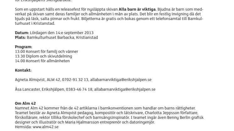 Barn sjunger om barns rättigheter