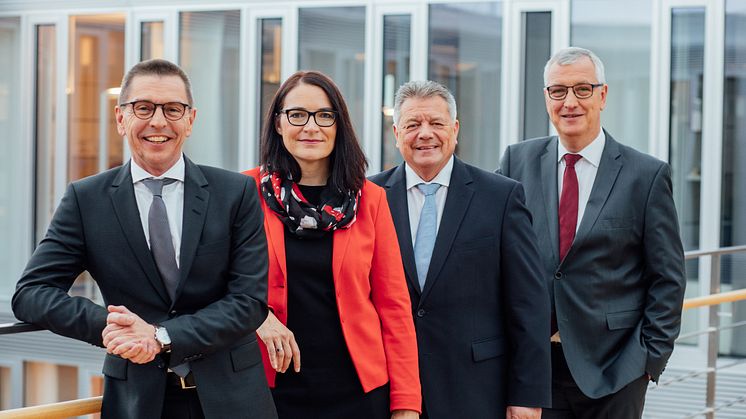 Styrelsen för Zeppelin Group (från vänster till höger): Christian Dummler, Alexandra Mebus, Michael Heidemann samt Peter Gerstmann (arkivbild Zeppelin GmbH)