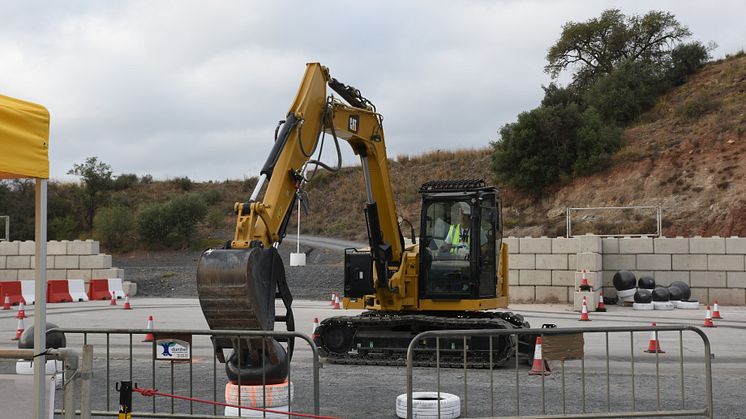 Caterpillar Operator Challenge 2019, europafinalen. Janne Hirsikangas tävlar.