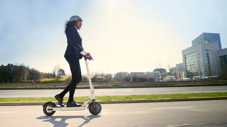 woman on scooter
