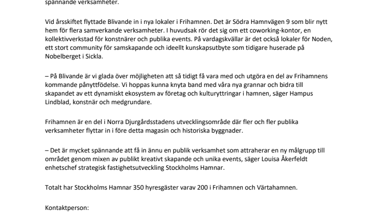 Stockholms Hamnar hyr ut 1000 kvm till kreativt center