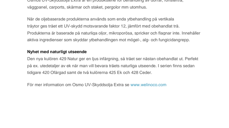 Ny kulör Osmo UV-Skyddsolja Extra