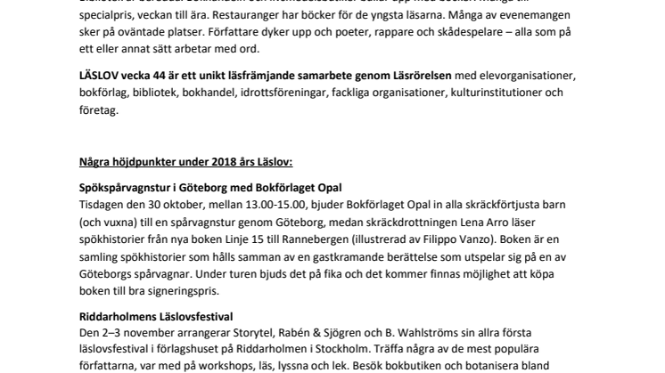 Dags för LÄSLOV vecka 44!