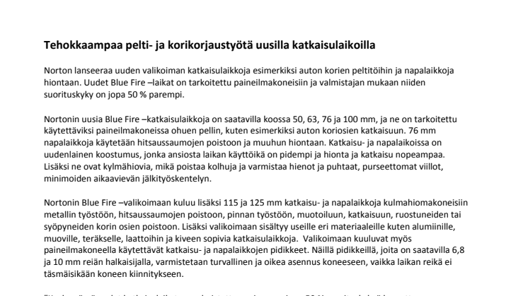 Tehokkaampaa pelti- ja korikorjaustyötä uusilla katkaisulaikoilla