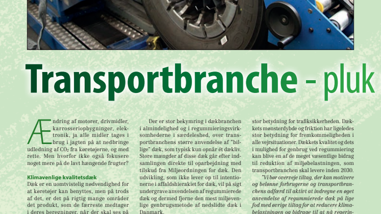 Artikel: Transportbranche - pluk dog de lavthængende frugter