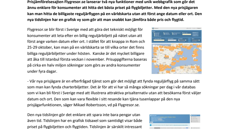 Ny webbgrafik gör det enklare att hitta billiga flygbiljetter