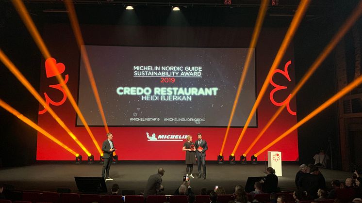 Head chef Heidi Bjerkan picks up the Michelin sustainability award