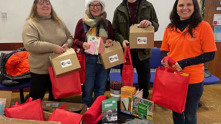 Trust House was one of the organisations to have distributed the packs - Katie Jenkinson (right) is pictured making up the packs with Joanne Smith (Public Health); Jane Straccia (former Six Town Housing); Jon Hobday, Bury’s Director of Public Health
