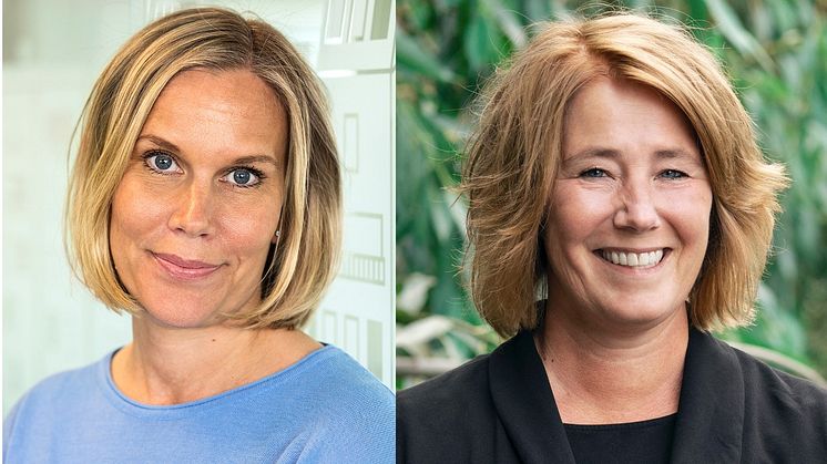 Karolina Brick, hållbarhetschef och Johanna Frelin, vd på Riksbyggen.