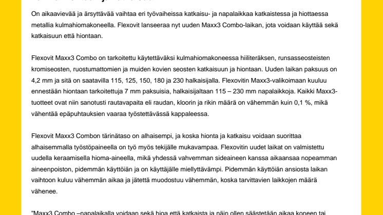 Laikka hiontaan ja katkaisuun
