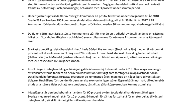 Dagligvaror lyfte fysisk handel under 2018
