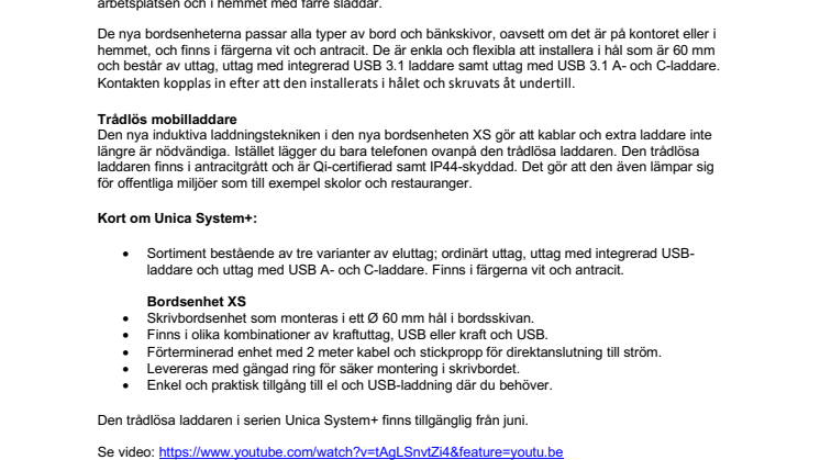 Schneider Electric lanserar nya bordsenheter för effektivare och snyggare arbetsytor utan sladdar
