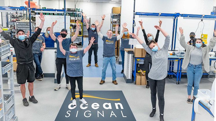 Hi-res image - Ocean Signal - Ocean Signal production workers at the company's new factory facility in Margate, UK