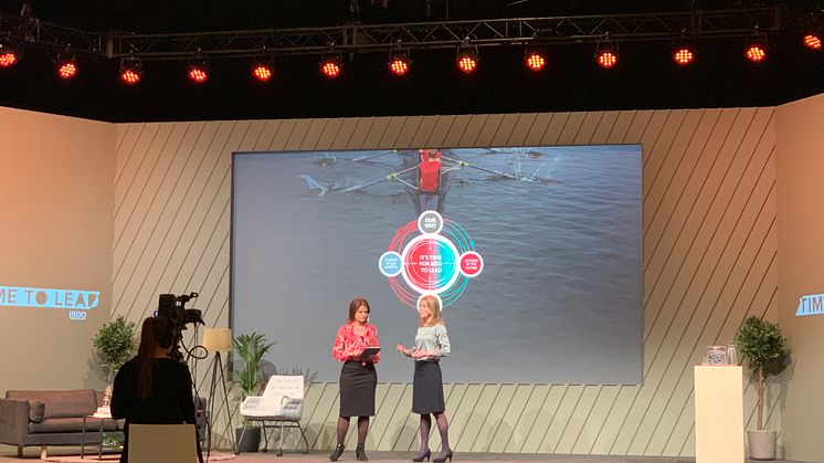 Malin Nilsson, vd på BDO tillsammans med moderator Anna Bellman.