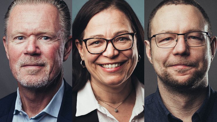 Bild: Johan Rahmberg, tf. Kommundirektör och Sofia Myhrman, HR-chef på Skövde kommun och Johan Ask, ordförande i kommunstyrelsens arbetsutskott.