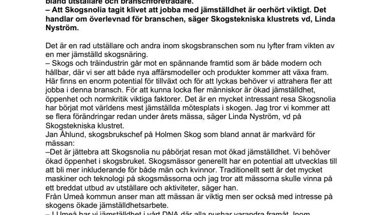 Skogsnolias jämställdhetssatsning: ”Det handlar om överlevnad”