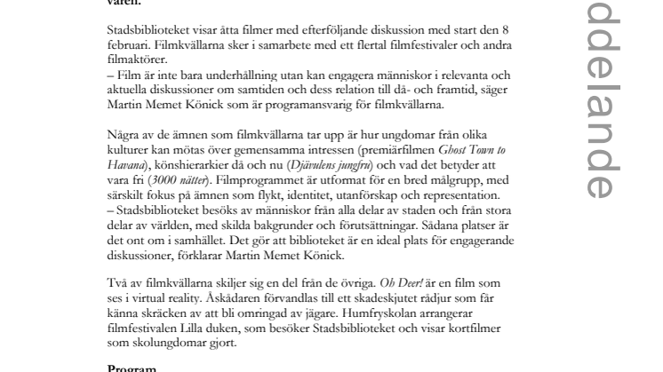 Spöken, djävlar & rådjur startar filmdiskussioner