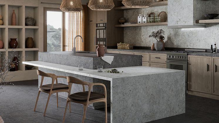 AMB03 - Kitchen Dekton TK05 Sabbia and VK04 Grafite