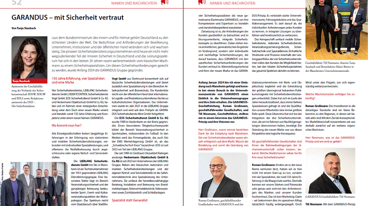 Vorschaubild zum Artikel. Quelle: DSD Der Sicherheitsdienst, Ausgabe 1/2024