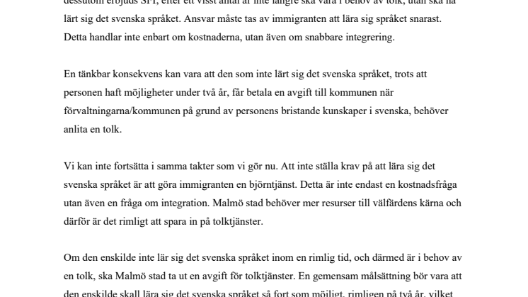 Avgiftsbelägg tolktjänster