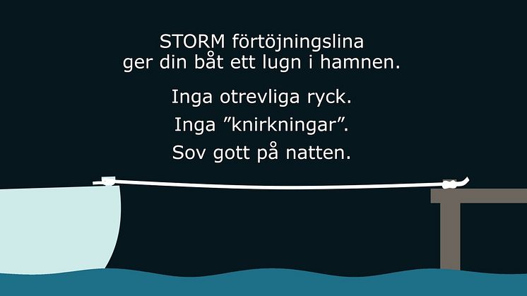 Förtöjningslina STORM med inbyggd ryckdämpare