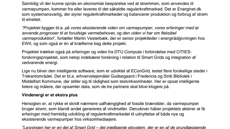 Intelligent styring af varmepumper som en del af den grønne omstilling