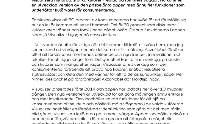 Nordsjös innovativa mobil-app provmålar väggarna utan ett enda penseldrag