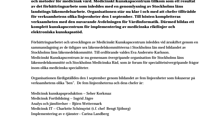 Carl Gustaf Elinder blir avdelningschef på Medicinskt Kunskapscentrum, SLL