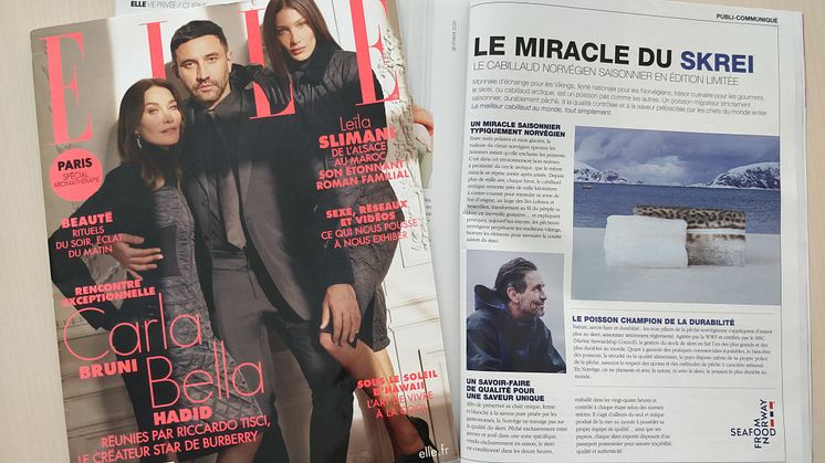 Skreien på trykk i livsstilmagasinet Elle.