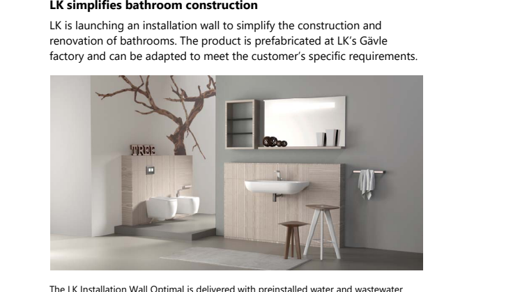 LK simplifies bathroom construction