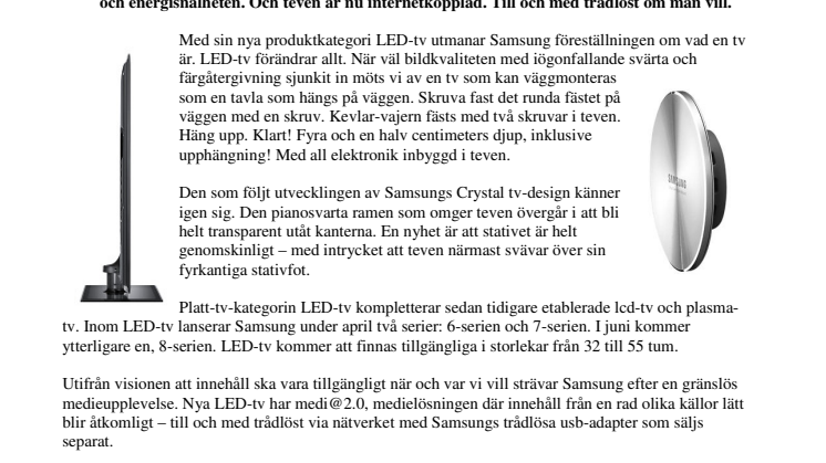 Samsungs nya LED-tv ger rekordtunn platt-tv