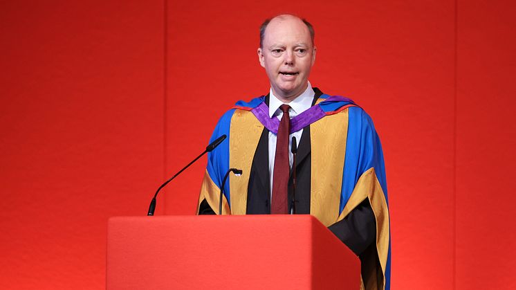 Professor Chris Whitty at Northumbria University