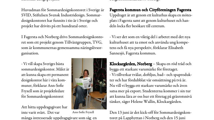 Sommardesignkontoret skapar tillväxt för företag
