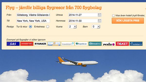 Boka flygresan direkt på Reseguiden.se 