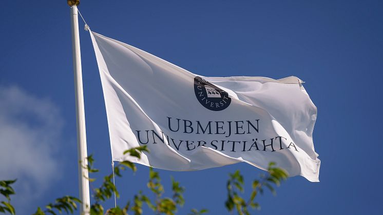 Flagga utanför Umeå universitet - Campus Umeå