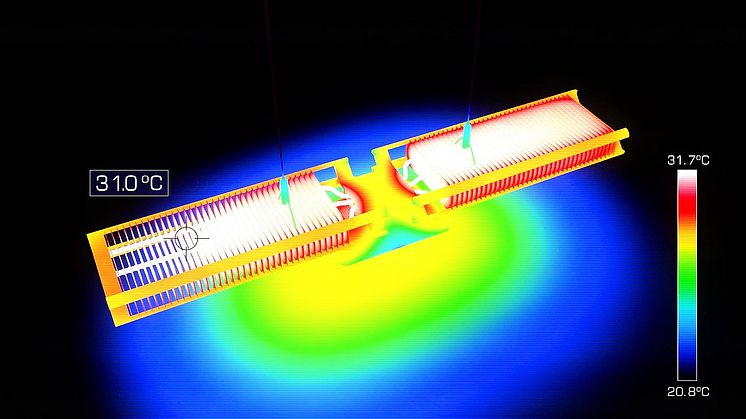 Cu-Beam- LED-armatur som lyser i mer än 37 år.