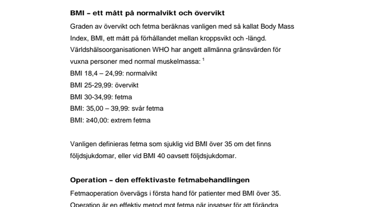 Fakta om fetmaoperationer – olika metoder