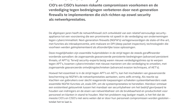McAfee rapport: Network Performance and Security (samenvatting)