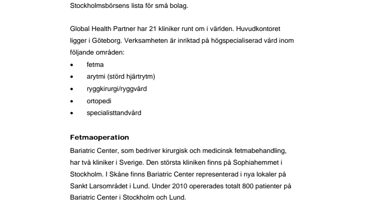 Bariatric Center – största privata vårdgivaren i Sverige inom fetmakirurgi