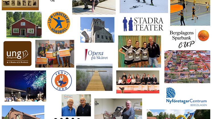 Ett axplock av vad Bergslagens Sparbank och ägarstiftelsen tillsammans stöttat under 2018.